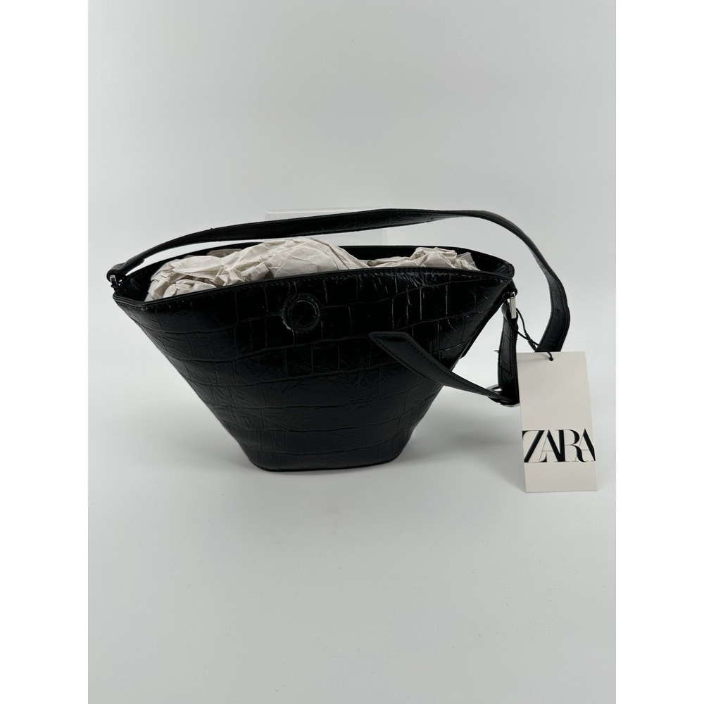 Zara Leather Purse Crossbody Medium New